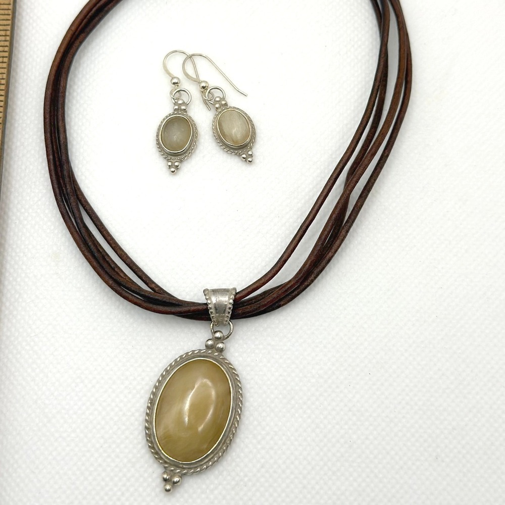 Shube Dakota West Necklace/Earring Set Yellow Jade